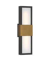 Possini Euro Design Radford 18inch H Sand and Brass Led Outdoor Wall Light