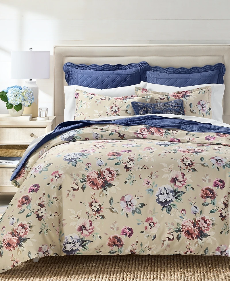Charter Club Ophelia Floral 3-Piece Duvet Cover Set, Full/Queen, Macy's Exclusive