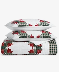 Charter Club Wreath Artisan Quilted 3-Piece Quilt Set, Full/Queen, Macy's Exclusive