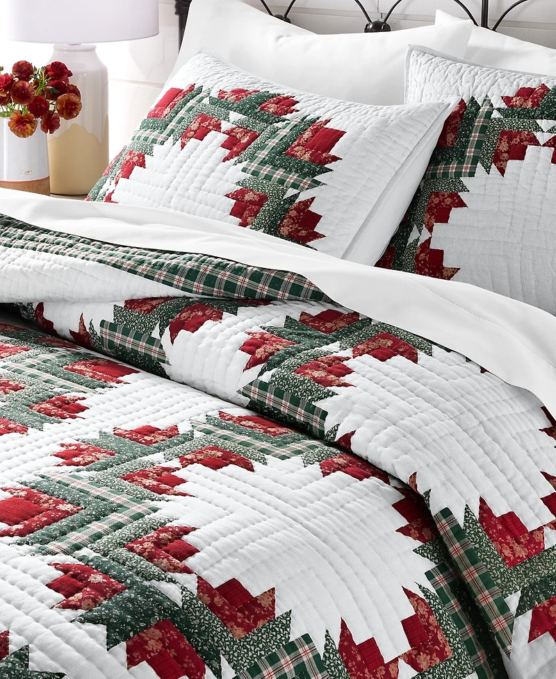 Charter Club Wreath Artisan Quilted 3-Piece Quilt Set, King, Macy's Exclusive