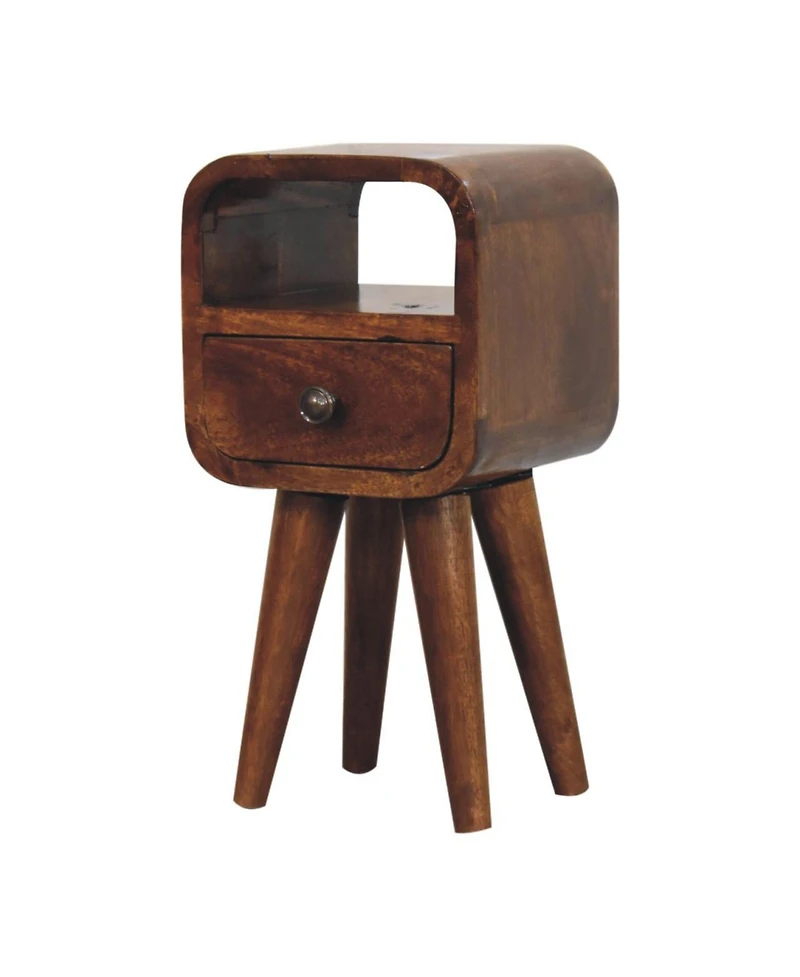 HomeRoots 16" Chestnut Solid Wood Square One Drawer Nightstand