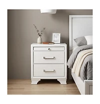 HomeRoots 27" Wood Two Drawer Nightstand