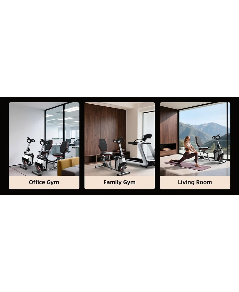 Harison Recumbent Exercise Bike, 350 lbs Capacity, Magnetic with Lcd Monitor (Hrm-B50A)