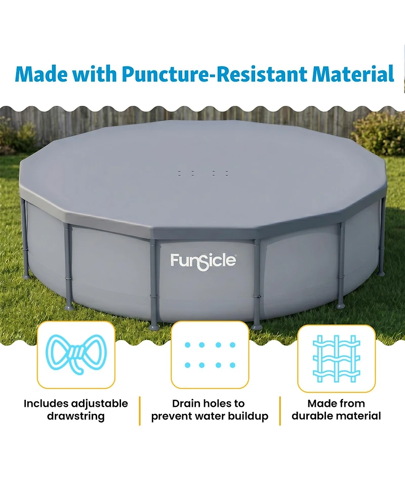 Funsicle 14 Foot Durable Round Pool Cover for Oasis and Activity Pools