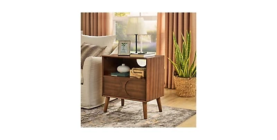 Lucky One Mid Century Nightstand with Charging Station