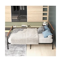 Lucky One Full Size Foldable Platform Bed Frame with Headboard and Footboard, Heavy Duty Metal Slats, No Box Spring Needed