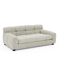 Zeny Bark Stylish Mid-Century Pet Couch for Large Dogs, Durable Woven Fabric and Joint Support Cushion