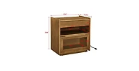 Lucky One Mid Century 2-Drawers Nightstand with Charging Station