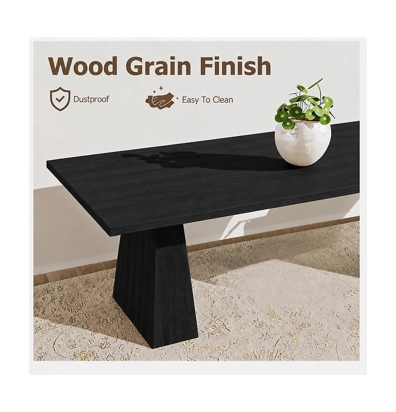 Farmhouse 71 Inch Dining Table for 6 to 8, Heavy Duty Legs, Widened Desktop, Multi Purpose Wooden Home Office Living Room