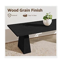Farmhouse 71 Inch Dining Table for 6 to 8, Heavy Duty Legs, Widened Desktop, Multi Purpose Wooden Home Office Living Room