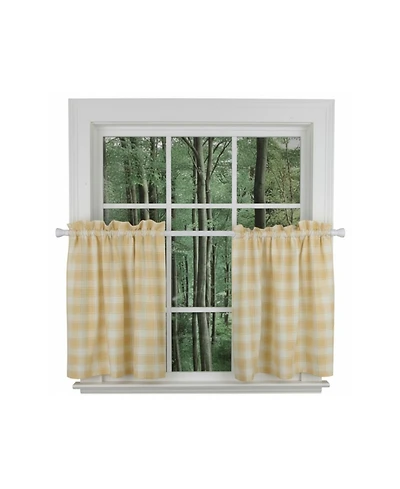 Ellis Curtain Country Check Tailored With 1.5inch Rod Pocket Window Tiers Butter