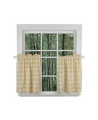 Ellis Curtain Country Check Tailored With 1.5inch Rod Pocket Window Tiers Butter
