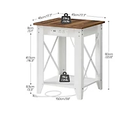Slickblue 2-Tier Side Table with Usb Ports and Built-In Power Outlets