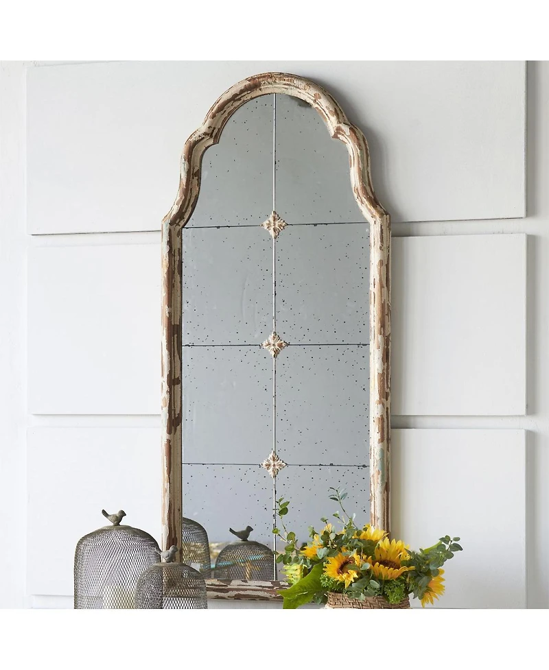 Laoties 48" x 22" Arched Windowpane Wall Mirror for Entryway and Living Room