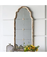 Laoties 48" x 22" Arched Windowpane Wall Mirror for Entryway and Living Room