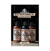 Johnny Slicks Beast Shower Set |Shampoo, Conditioner and Body Wash| 3 Piece Set |Original Scent