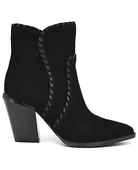 Nine West Women's Raxton Suede Whipstitch Block Heel Booties