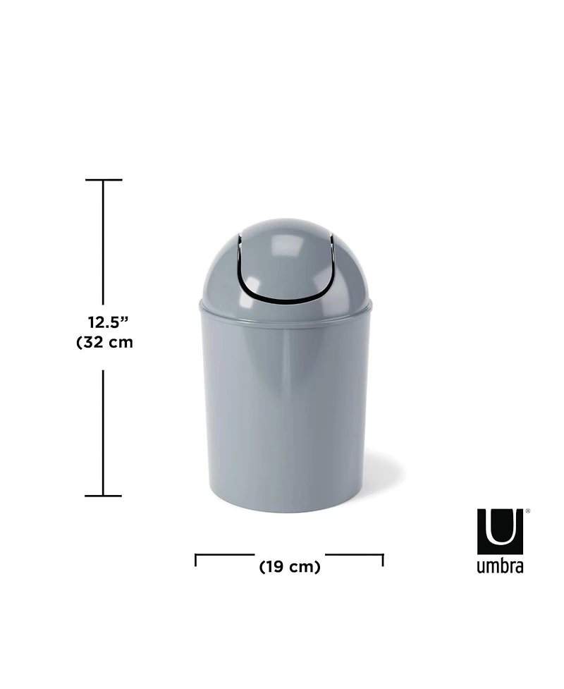 Florida Brands Umbra 1.25 Gallon Mini Trash Can with Removable Swing Lid – Small Garbage Bin for Indoor Spaces