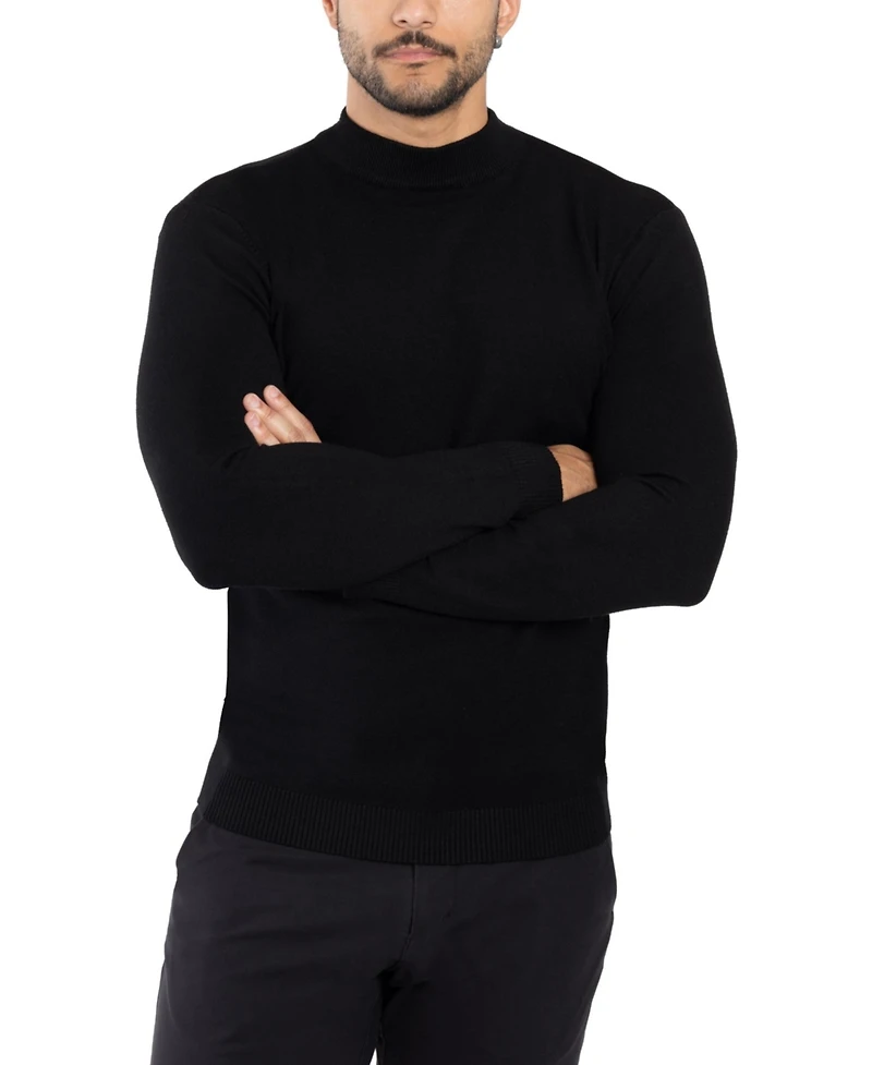 X-Ray Men's Basice Mock Neck Midweight Pullover Sweater