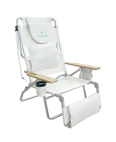 Ostrich Deluxe 3N1 Lightweight Outdoor Lawn Beach Lounge Chair with Footrest