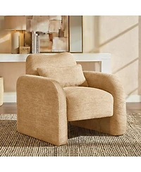 Hulala Home Blason Modern Upholstered Armchair with Lumbar Support Pillow