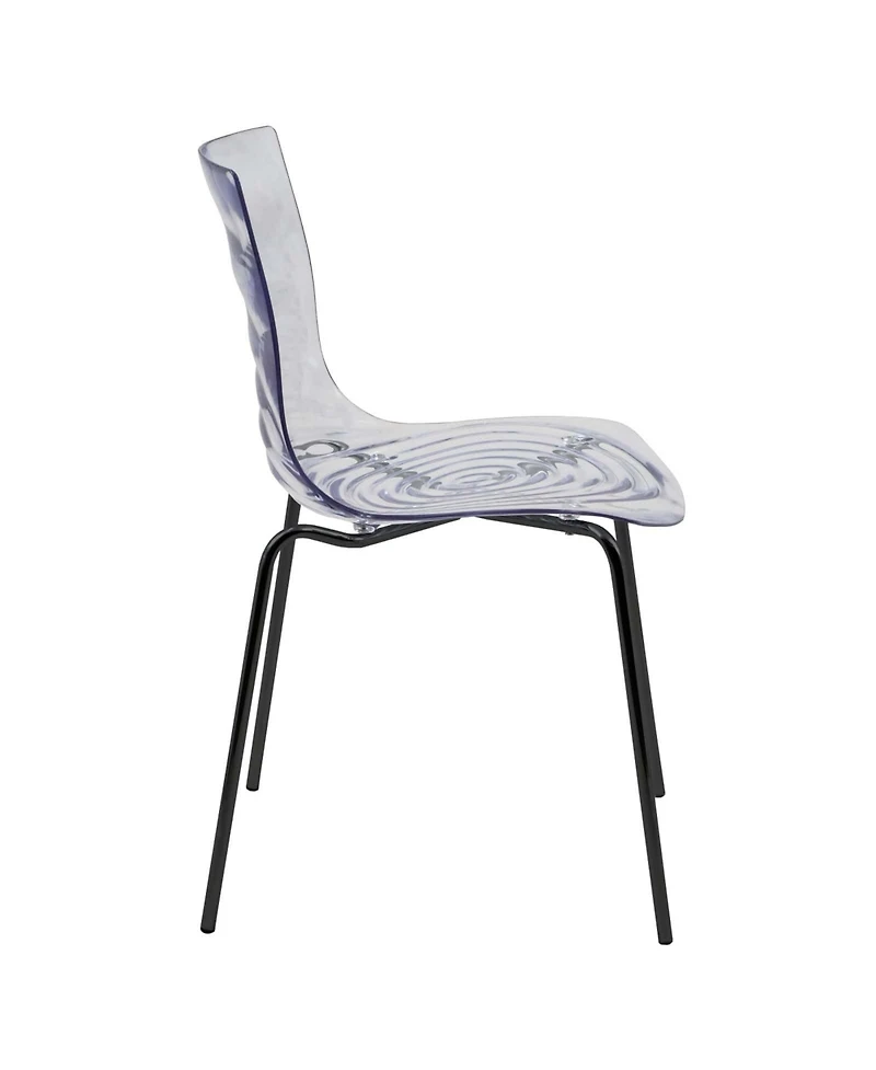 LeisureMod Astor Dining Chair Modern Minimalist Stackable Side Accent Chair, Abs Plastic with Stainless-Steel Legs for Home, Kitchen, Room