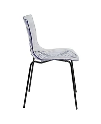 LeisureMod Astor Dining Chair Modern Minimalist Stackable Side Accent Chair, Abs Plastic with Stainless-Steel Legs for Home, Kitchen, Room