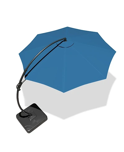 Decksplore Offset Umbrella With Base Cantilever Patio Umbrella,Versatile Deck and Garden Umbrella,Uv Protection Canopy Weather Resistant