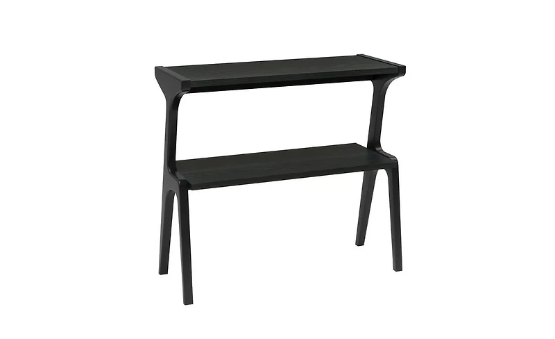 Slickblue 2-Tier Slim End Table Solid Wood Sofa Side with Storage Shelf