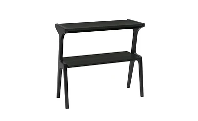 Slickblue 2-Tier Slim End Table Solid Wood Sofa Side with Storage Shelf