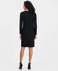 Anne Klein Women's Scoop-Neck Scuba Crepe Sheath Dress