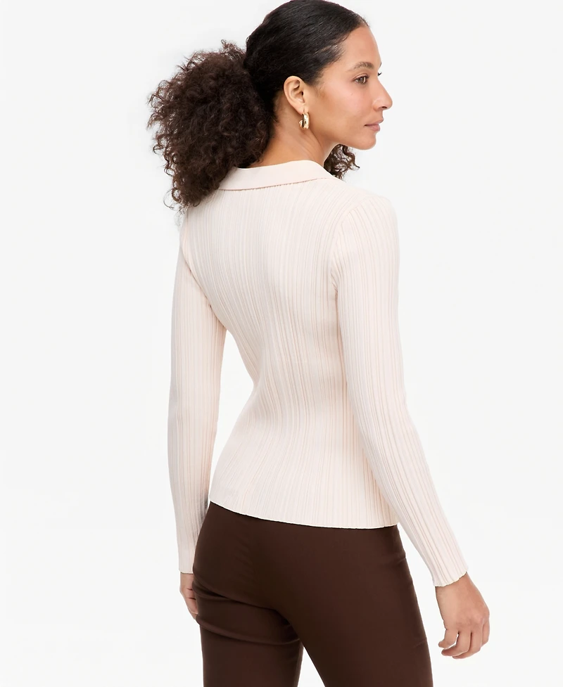 I.n.c. International Concepts Women's Ribbed Hardware V-Neck Sweater, Macy's Exclusive