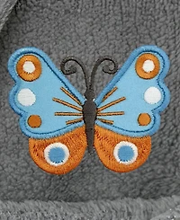 Linum Home Kids Butterfly Super Plush Double-Brushed Hooded Bathrobe