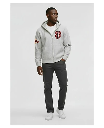 Champion Men's Gray San Francisco Giants Reverse Weave Chenille Full-Zip Hoodie