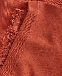 I.n.c. International Concepts Women's Lace Trim Double V Neck Dolman Long-Sleeve Viscose-Blend Sweater, Macy's Exclusive