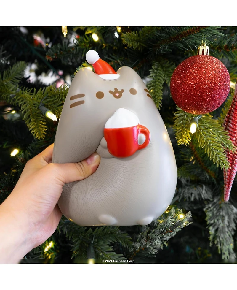 Hamee Squishy Jumbo Toy Pusheen Figure Slow Rising Cute Birthday Gift, Stress Relief, Collectible Deskterior Play Doll - Santa Hat Christmas