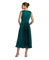Mac Duggal Women's Pleated Sleeveless Midi Dress