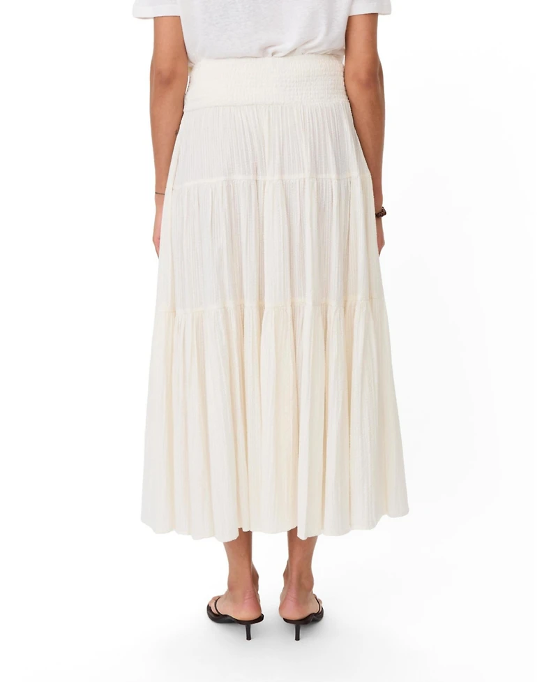 Masai Copenhagen Women's Smocked Waist Tiered Midi Skirt