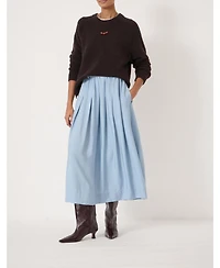 Hush Women's Pleated Air Flow Midi Skirt