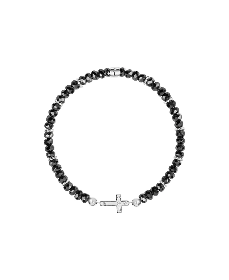 Karma and Luck Grounded In Faith - Hematite Cross Bracelet