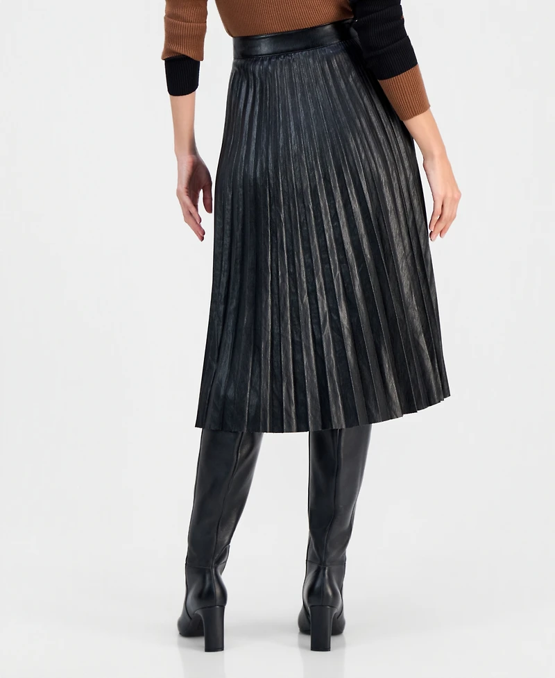 T Tahari Women's Pleated Midi Skirt