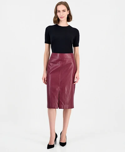 T Tahari Women's Midi Pencil Front-Slit Skirt