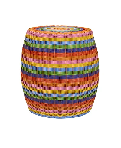 Household Essentials Handwoven Barrel Side Table