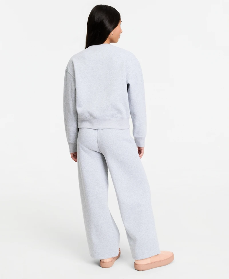 With Jules Girls' 7-16 Mini Imitation Pearl Bow Wide-Leg Sweatpants