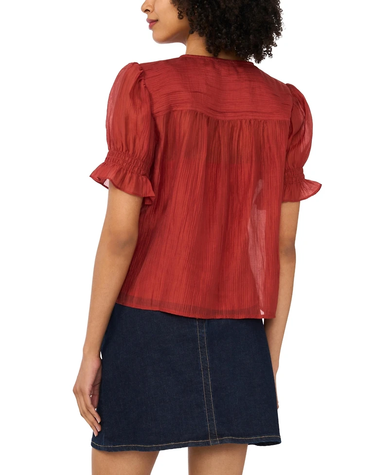 Vince Camuto Women's Pintuck Short-Sleeve Top