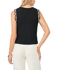 Vince Camuto Women's Crewneck Scallop Trim Tank Top
