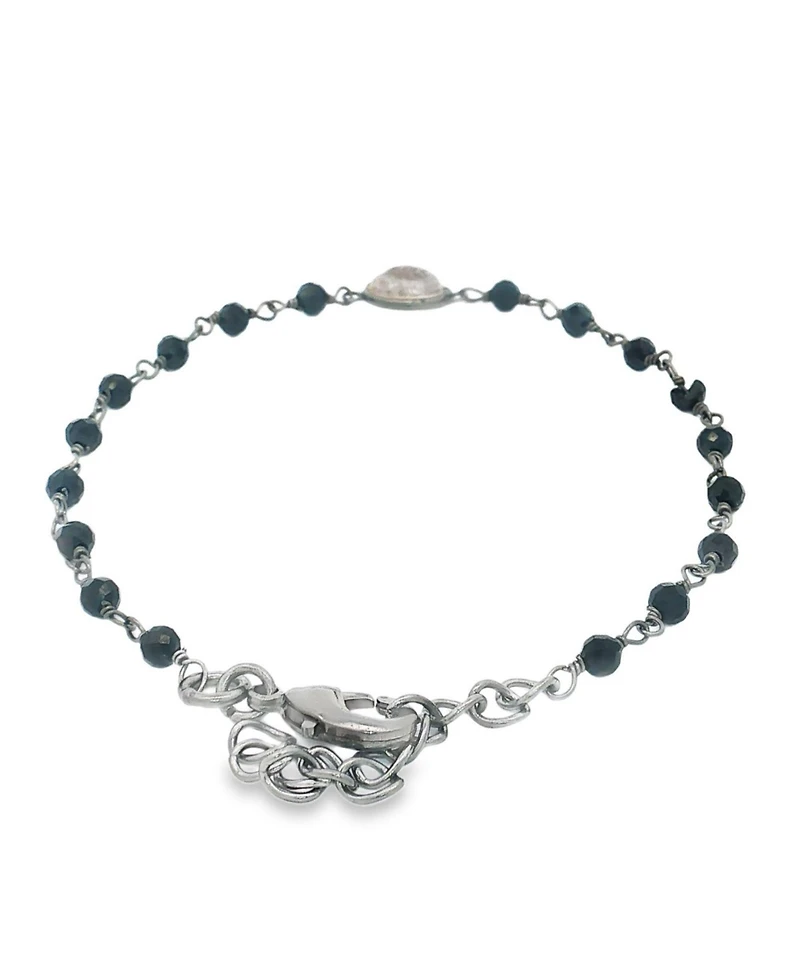 Adornia Fine Moonstone and Black Spinel Rosary Bracelet