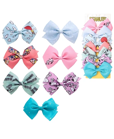 Peanuts Snoopy Woodstock Hair Bows 7-Piece Set Official License, Peanuts Gifts