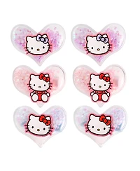 Hello Kitty Heart Hair Clip 6-Piece Set Official License, Snap Back Shaker Hair Clips, Sanrio Accessories