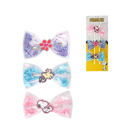 Peanuts Snoopy Woodstock Shaker Hair Bows 3-Piece Set Official License, Peanuts Gifts, Snoopy Things